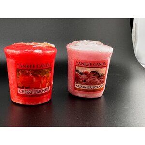 Yankee Candle Cherry Lemonade Retired HTF Summer Scoop Votive Candles 2 NOS